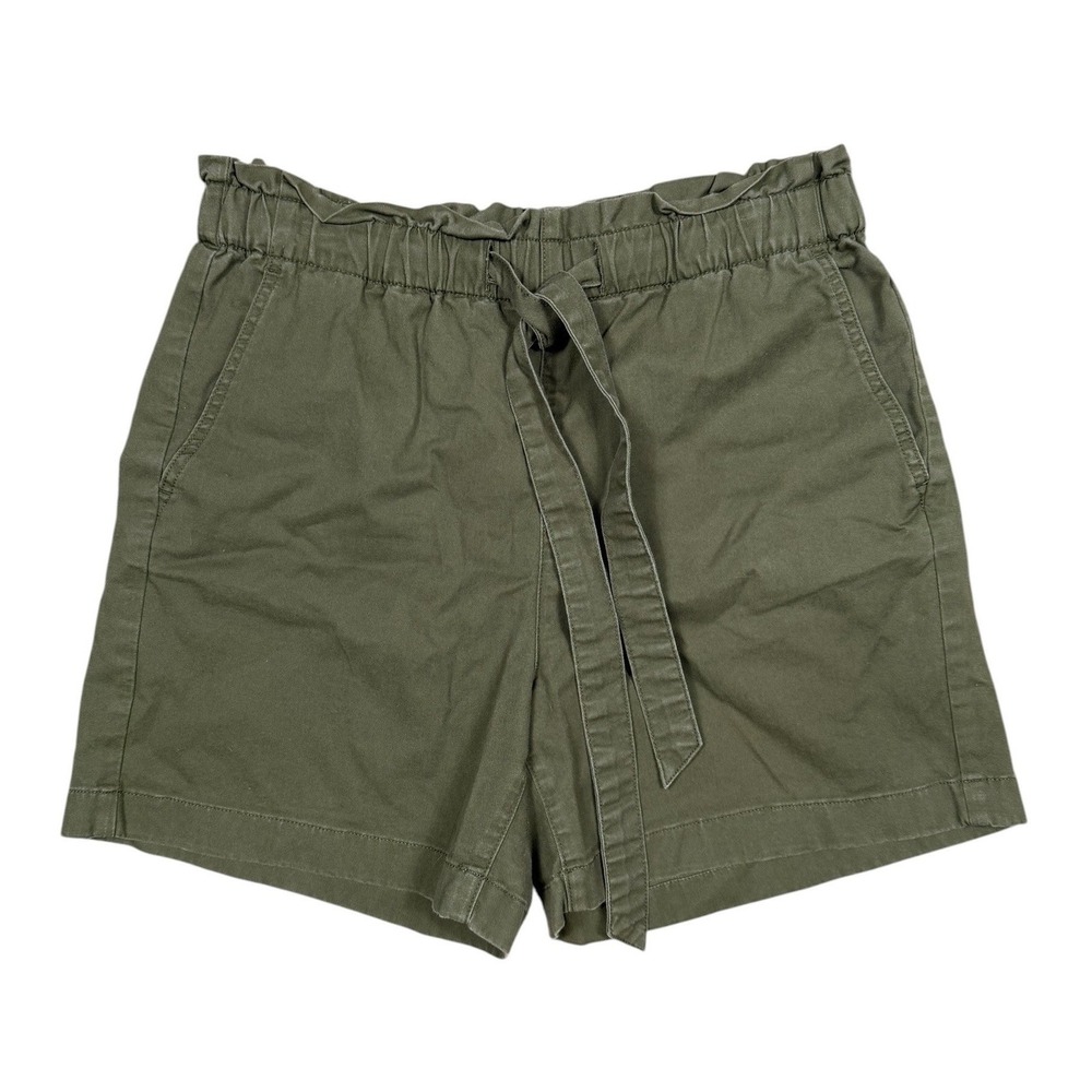 J.Crew Olive Green Paperbag Waist Cotton Twill Shorts M2813